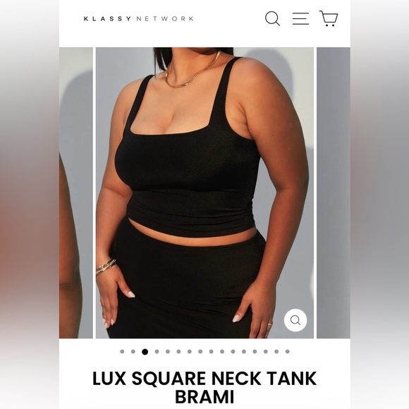 KLASSY Network Lux Square Neck Tank Brami sz S - Picture 2 of 4